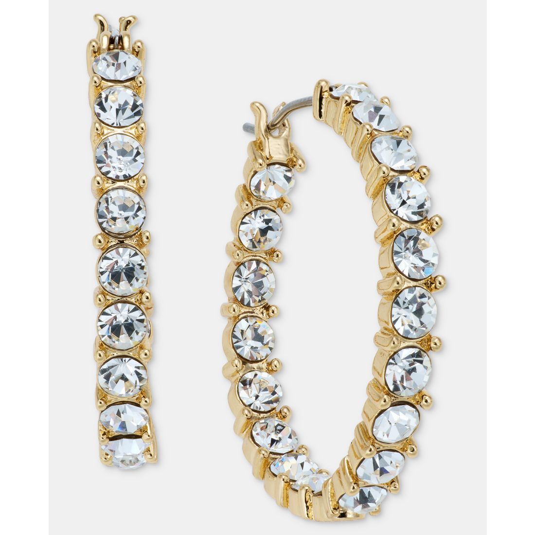 On 34th Medium Pave Hoop Earrings, 1.2", Macy's Exclusive