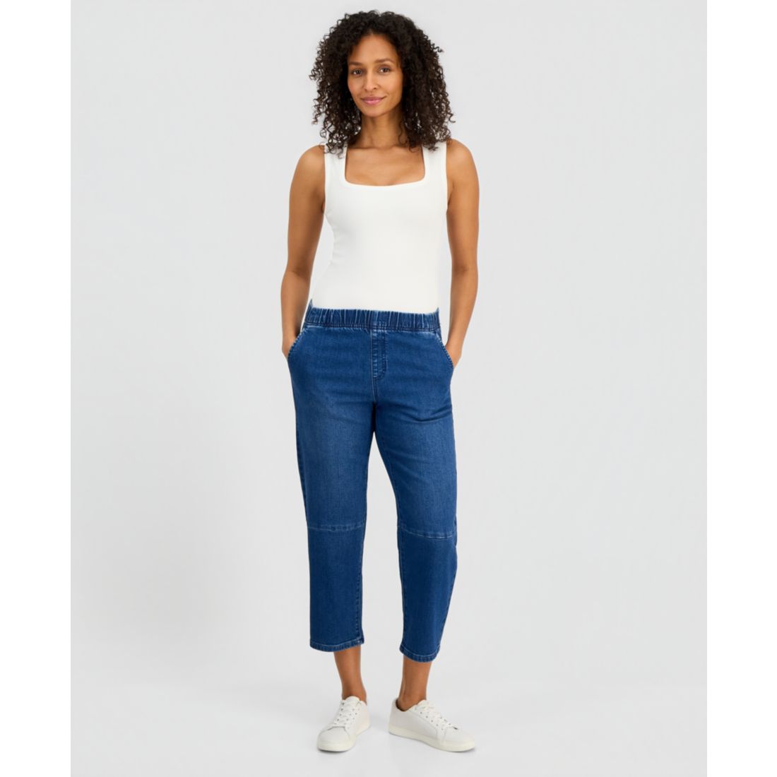 Style & Co Women's High-Rise Pull-On Barrel Jeans, Macy's Exclusive