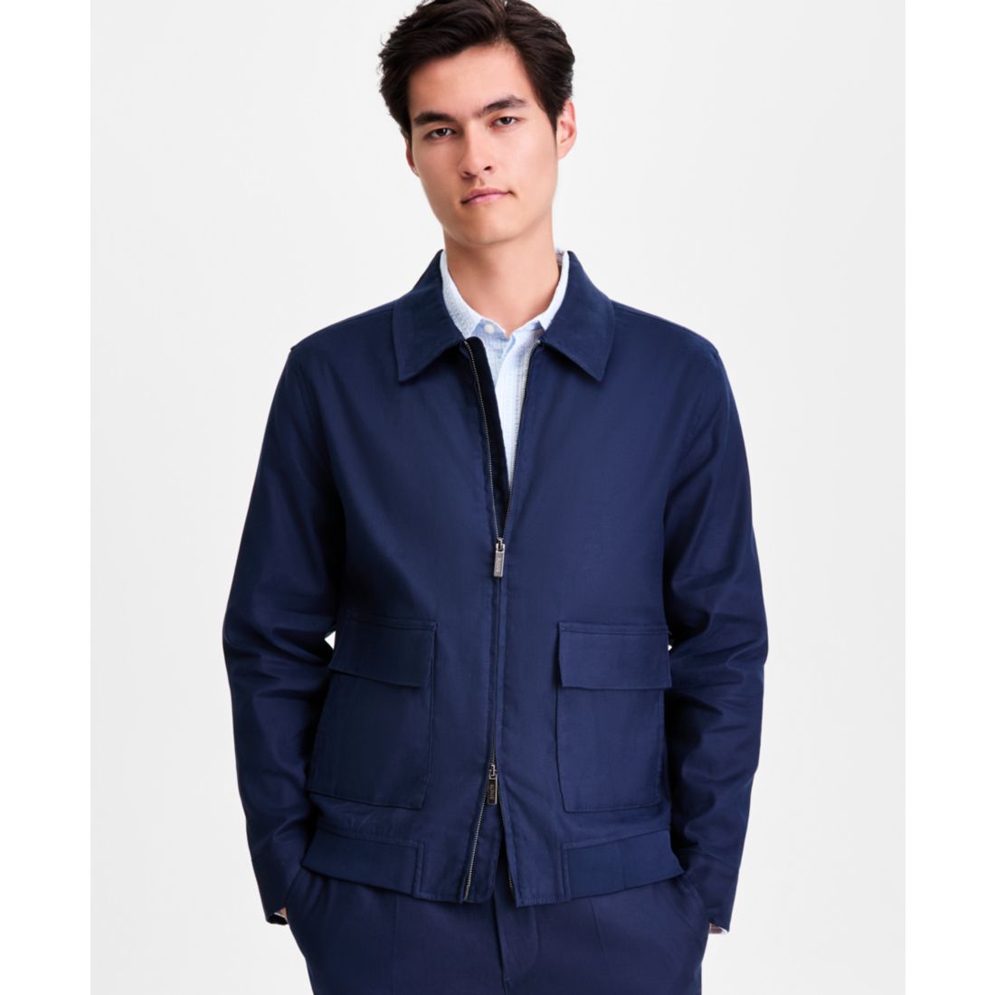Alfani Men's Linen-Blend Tech Bomber Jacket, Macy's Exclusive