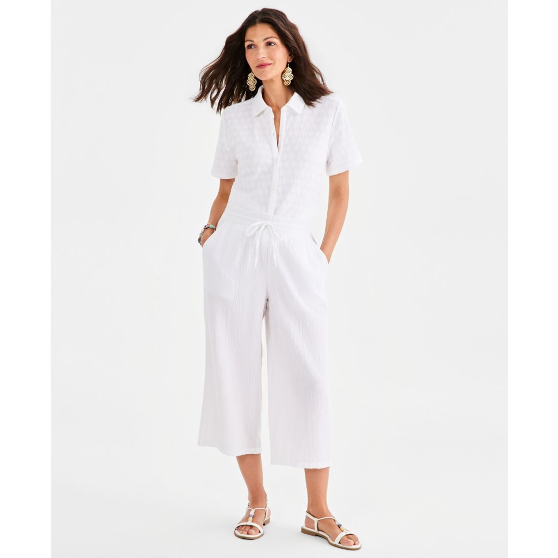 Style & Co Women's Cotton Gauze Pull-On Capri Pants, Macy's Exclusive