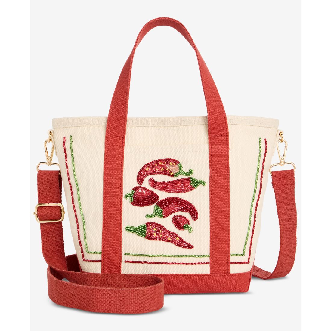 On 34th Beaded Canvas Small Tote Handbag, Macy's Exclusive