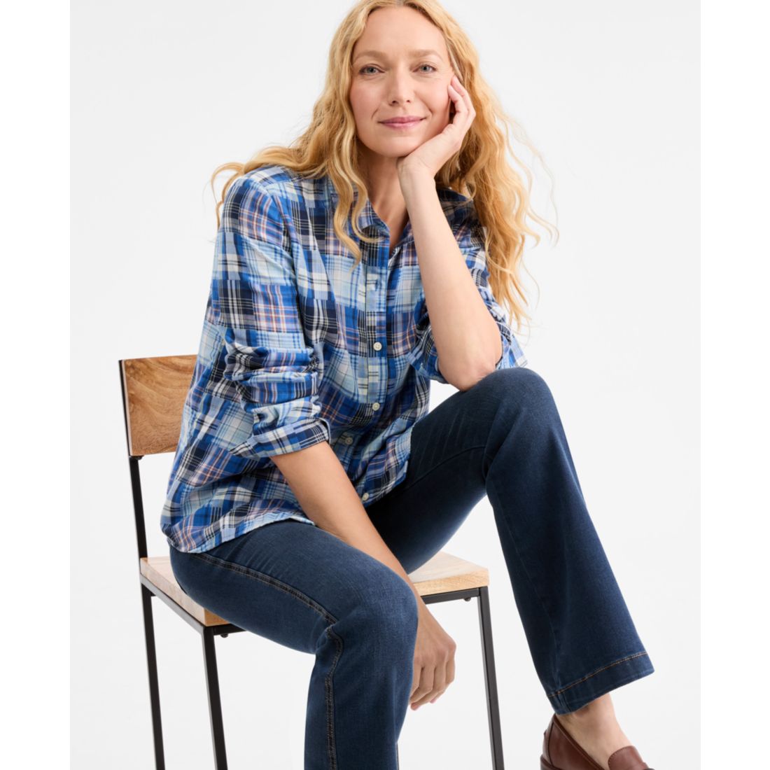 Style & Co Women's Plaid Button-Front Top, Macy's Exclusive