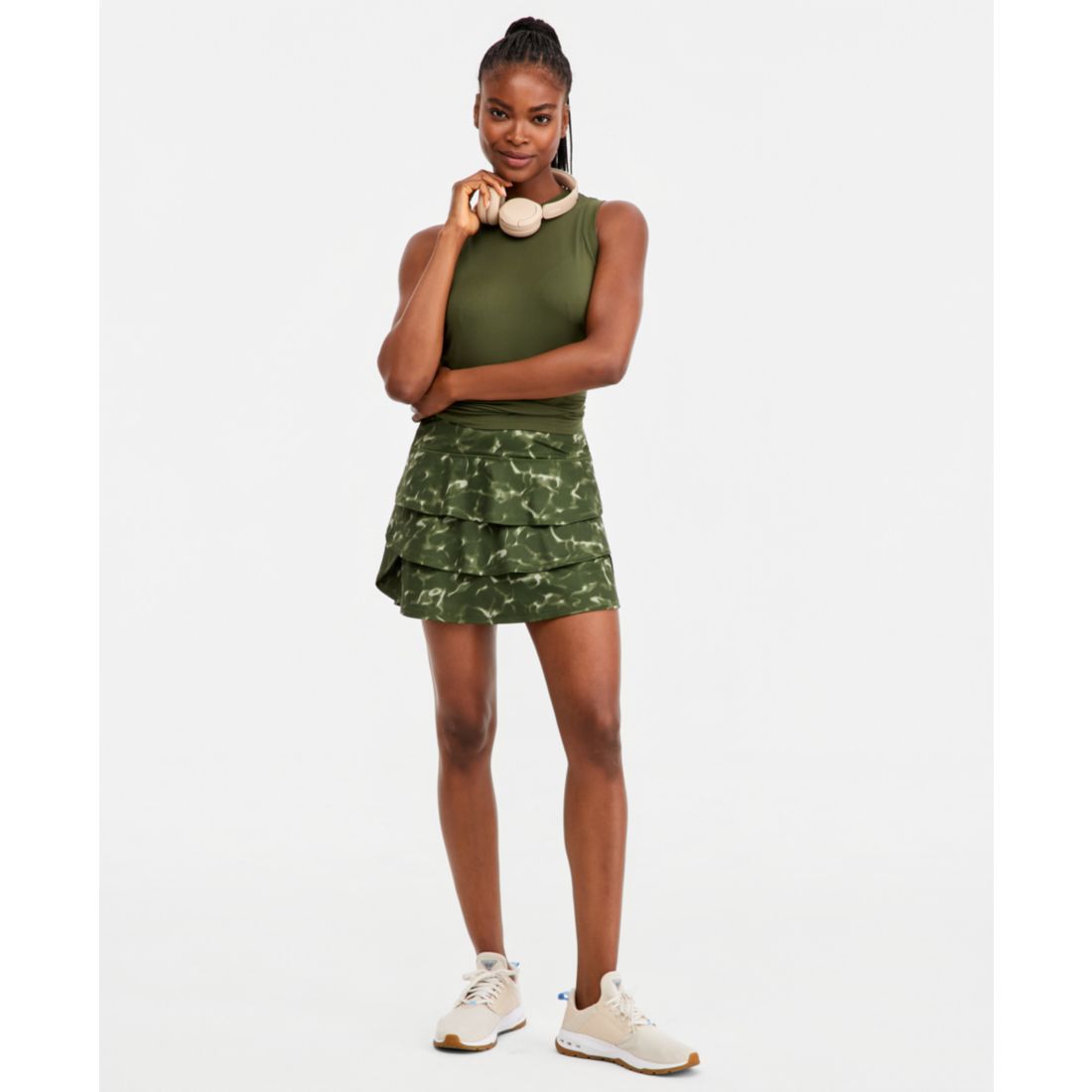 Id Ideology Women's Compression Flounce Skort, Macy's Exclusive