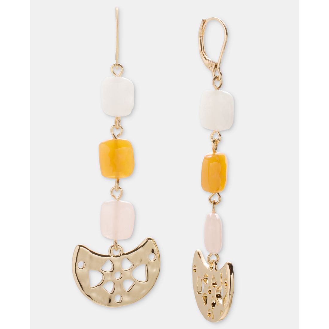 Style & Co Gold-Tone Linear Beaded Drop Earrings, Macy's Exclusive