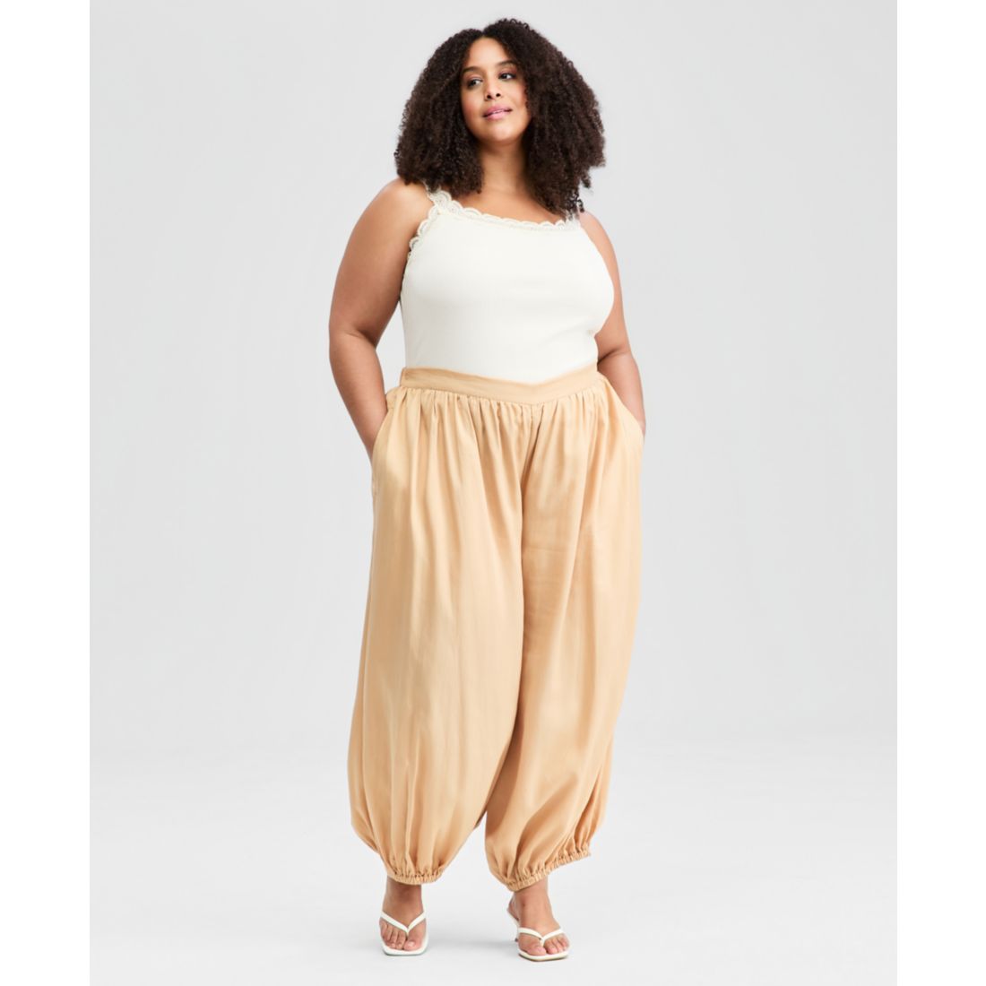 On 34th Trendy Plus Size Pull-On Elastic-Hem Balloon Pants, Macy's Exclusive