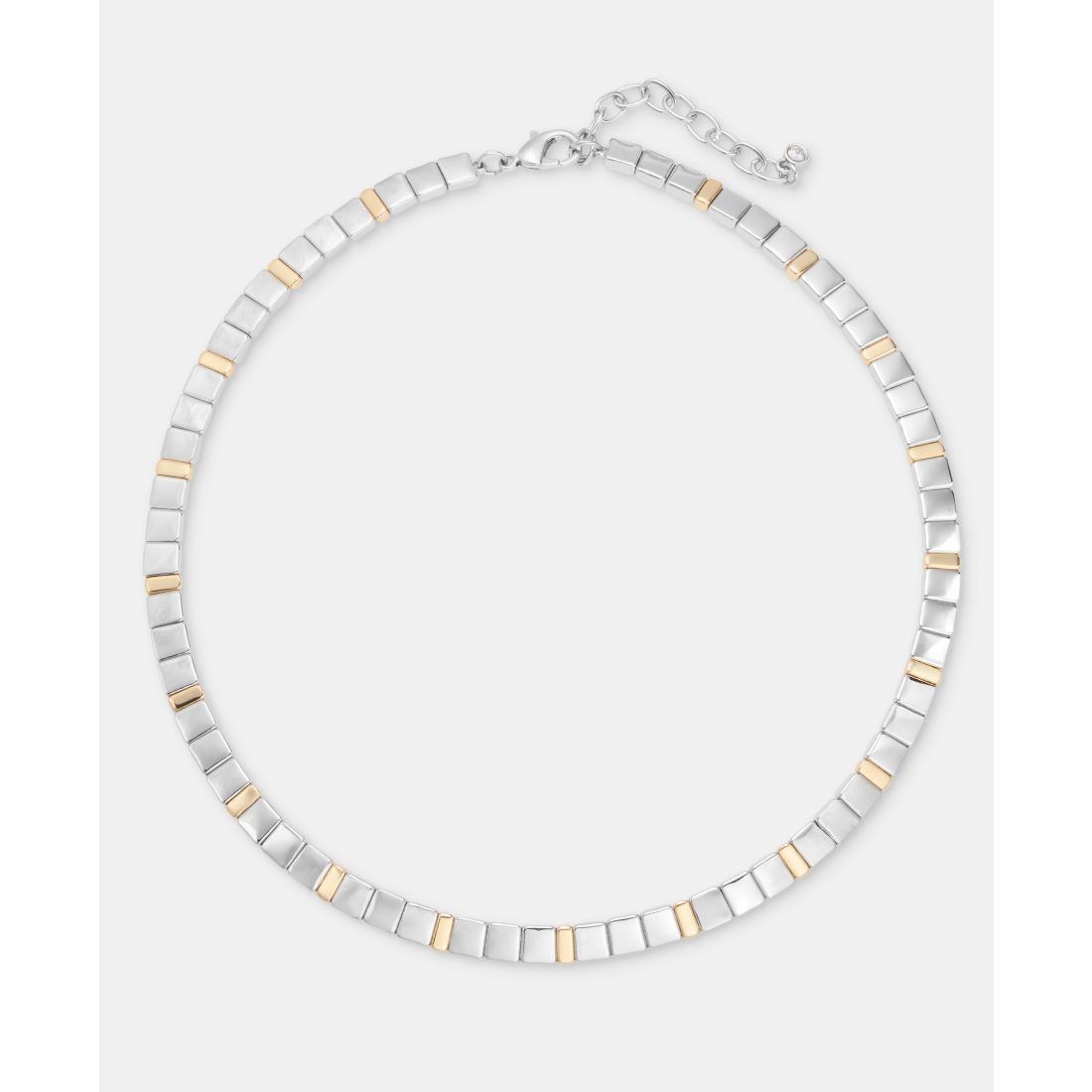 On 34th Two Tone Square Link Collar Necklace, 16" + 3" extender, Macy's Exclusive