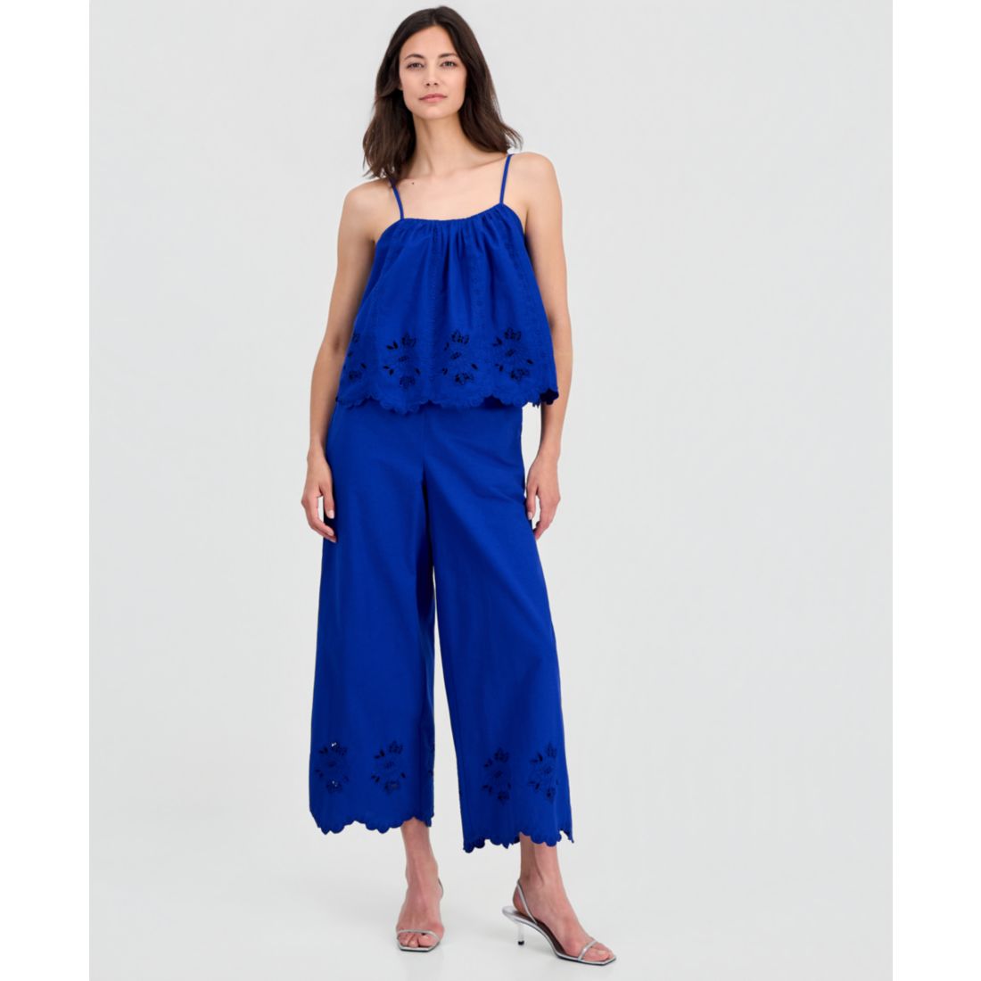 On 34th Women's Linen-Blend Cutwork-Hem Pull-On Pants, Macy's Exclusive