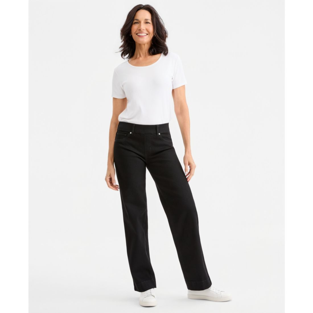 Style & Co Women's Shaping Pull-On Wide-Leg Jeans, Macy's Exclusive