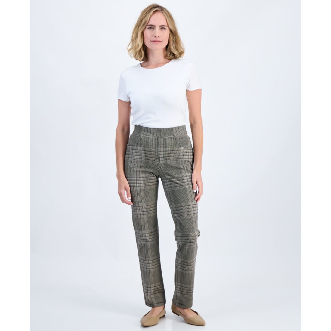 Style & Co Petite Plaid High-Rise Pull-On Ponte Pants, Macy's Exclusive