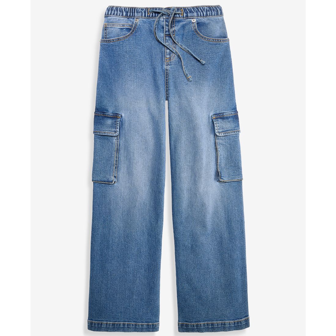 Epic Threads Girls' 5-20 Medium-Wash Pull-On Cargo Jeans, Macy's Exclusive