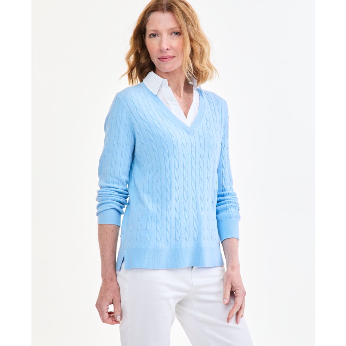 Style & Co Women's Two-Fer Cable-Knit Collared Sweater, Macy's Exclusive