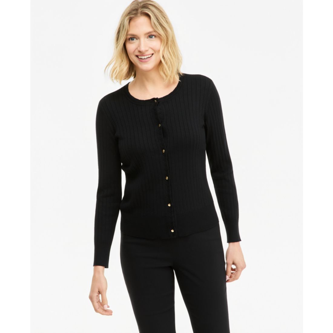 Jm Collection Women's Ribbed Button-Down Cardigan Sweater, Macy's Exclusive