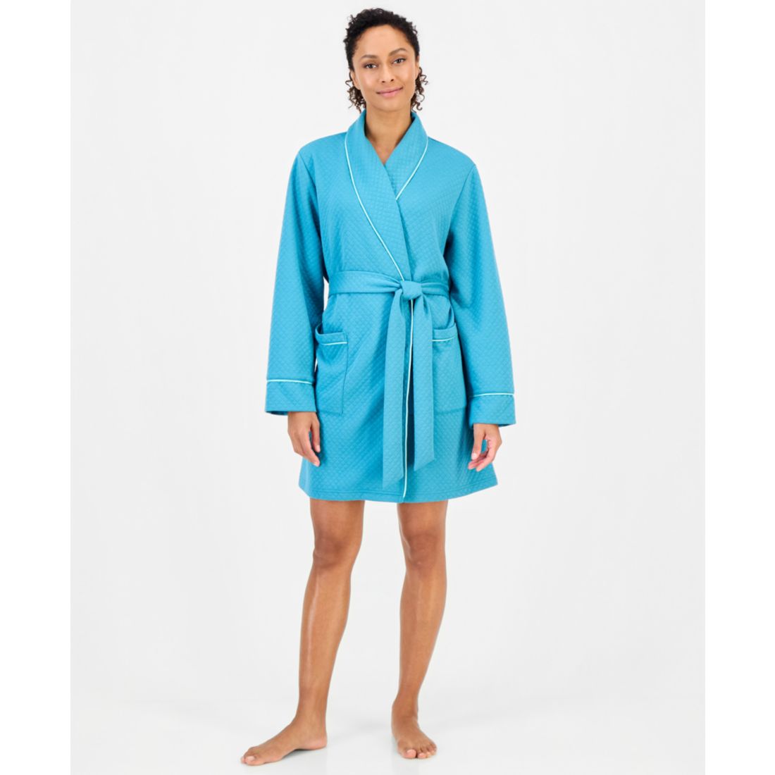 Charter Club Women's Solid Quilted Belted Robe, Macy's Exclusive