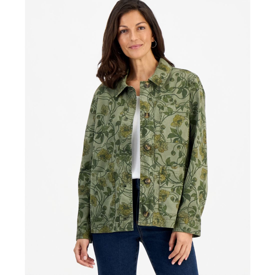 Style & Co Women's Printed Utility Jacket, Macy's Exclusive
