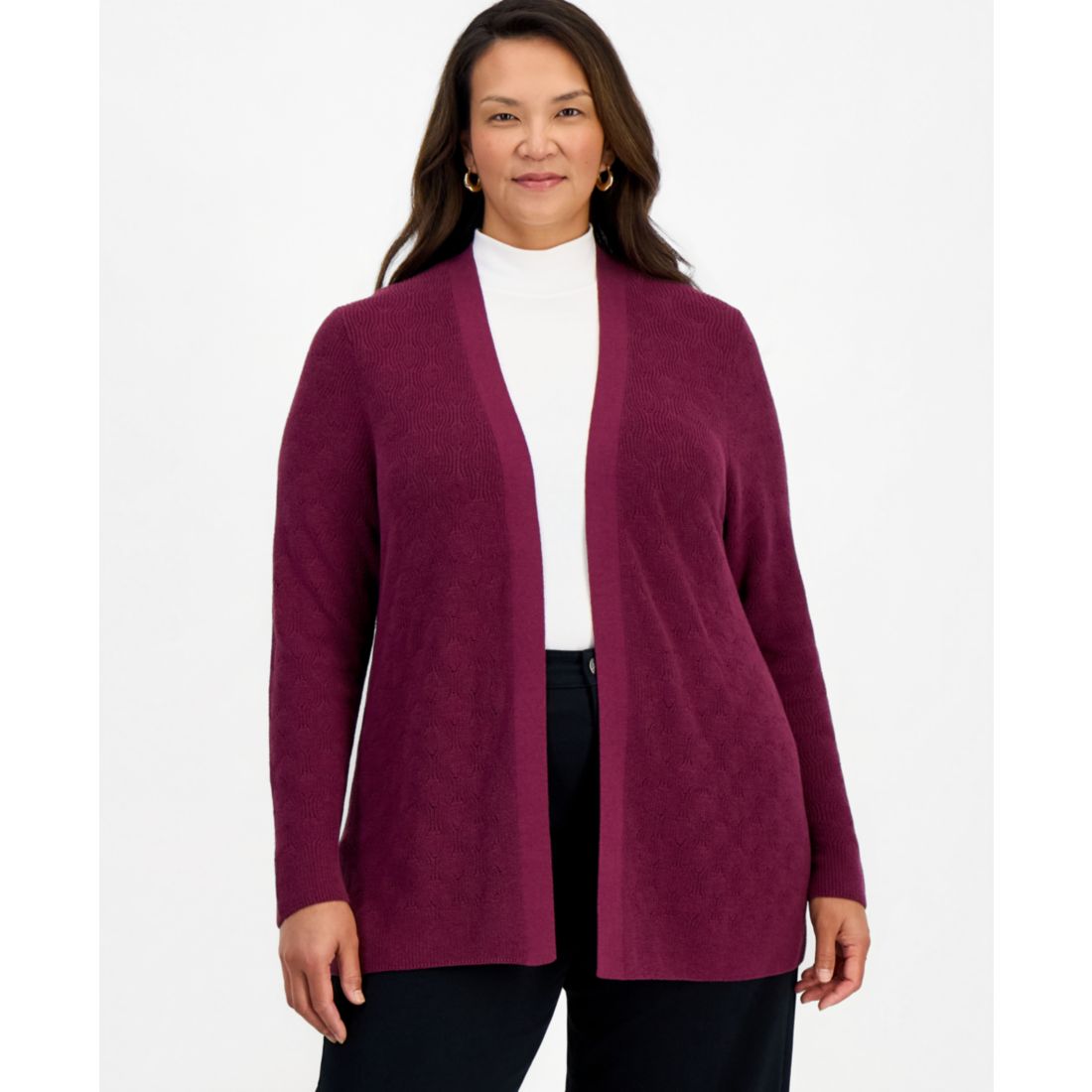 Style & Co Plus Size Open Stitch Cardigan, Macy's Exclusive