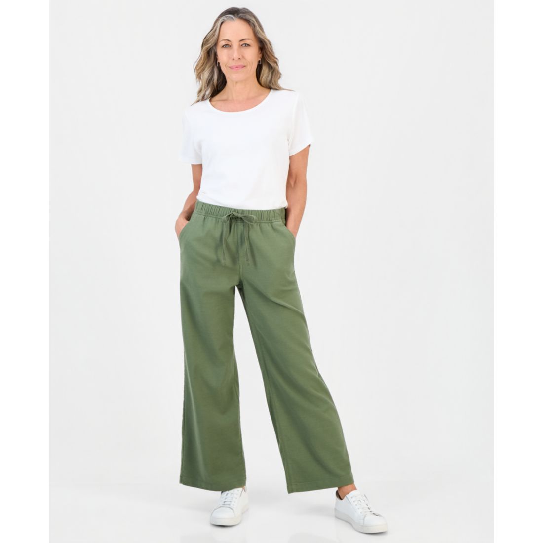 Style & Co Women's Petite Dobby Pull-On Wide-Leg Pants, Macy's Exclusive