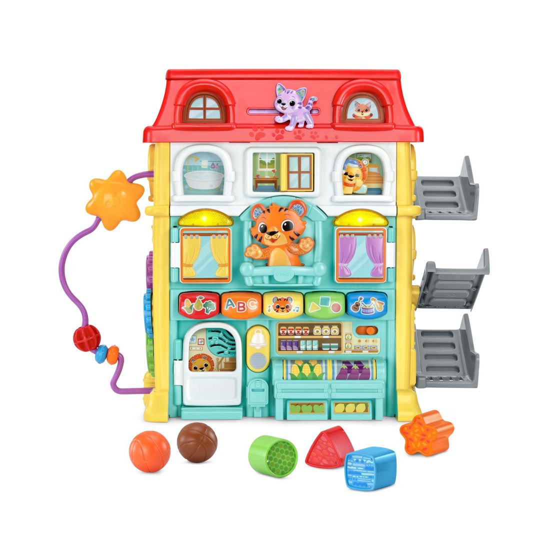 Vtech Up & Down Activity Town Interactive Learning Activity Center with Shapes, Colors, Letters & Fine Motor Play, Ages 9–36 Months