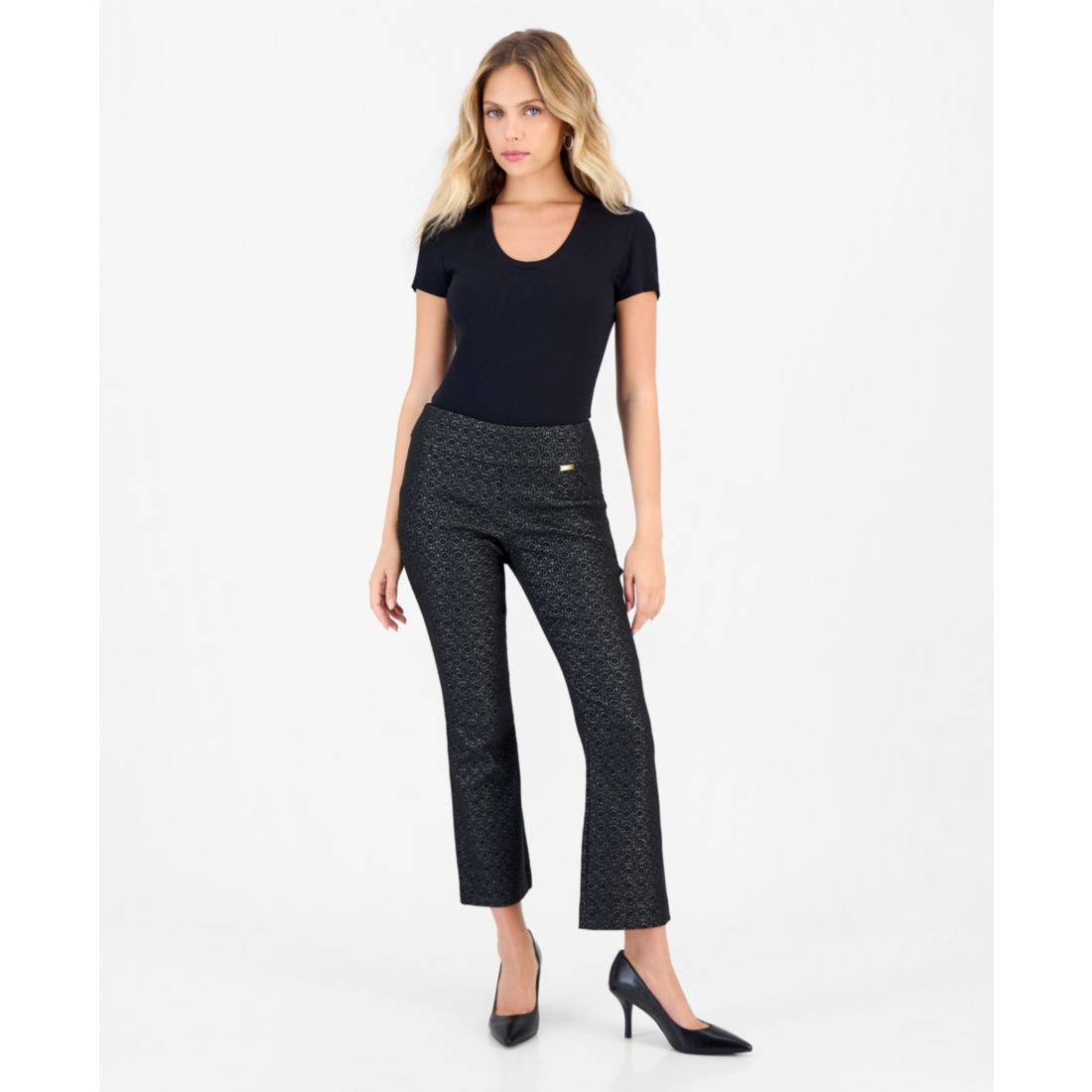 I.n.c. International Concepts Petite Jacquard Bootcut Pull-On Pants, Macy's Exclusive