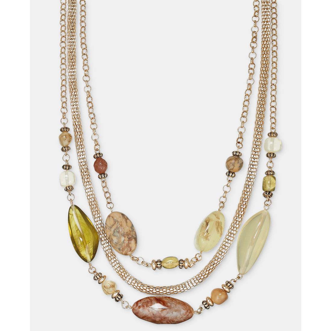 Style & Co Multi-Beaded Three-Row Layered Necklace, Macy's Exclusive