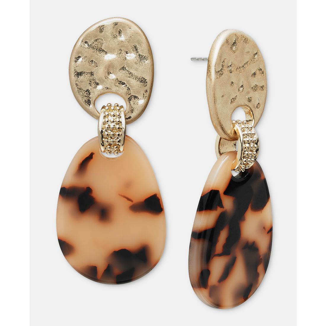 Style & Co Tortoise-Shell-Disc Linear Drop Earrings, Macy's Exclusive