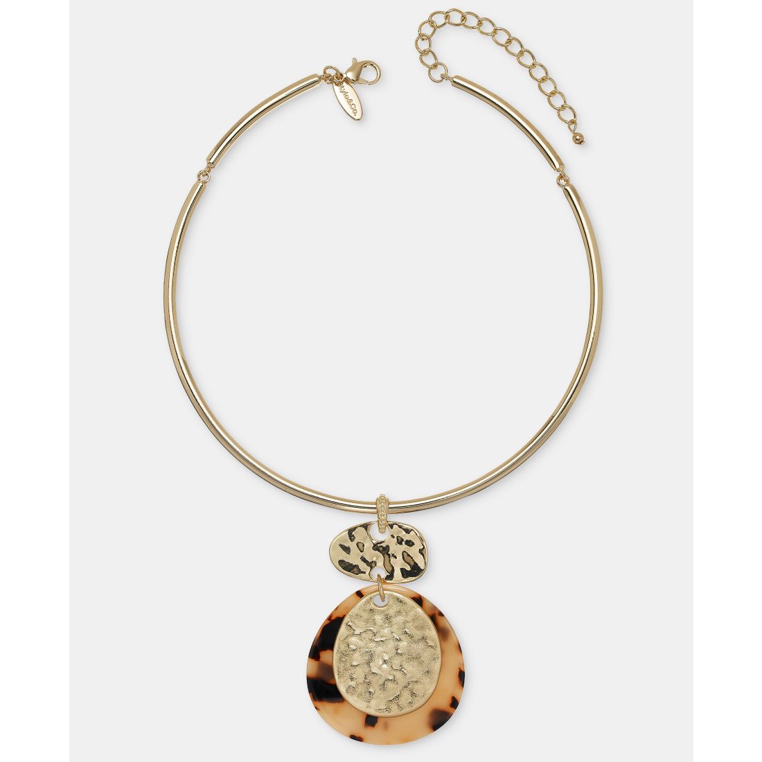Style & Co Tortoise-Shell Disc Collar Pendant Necklace, Macy's Exclusive