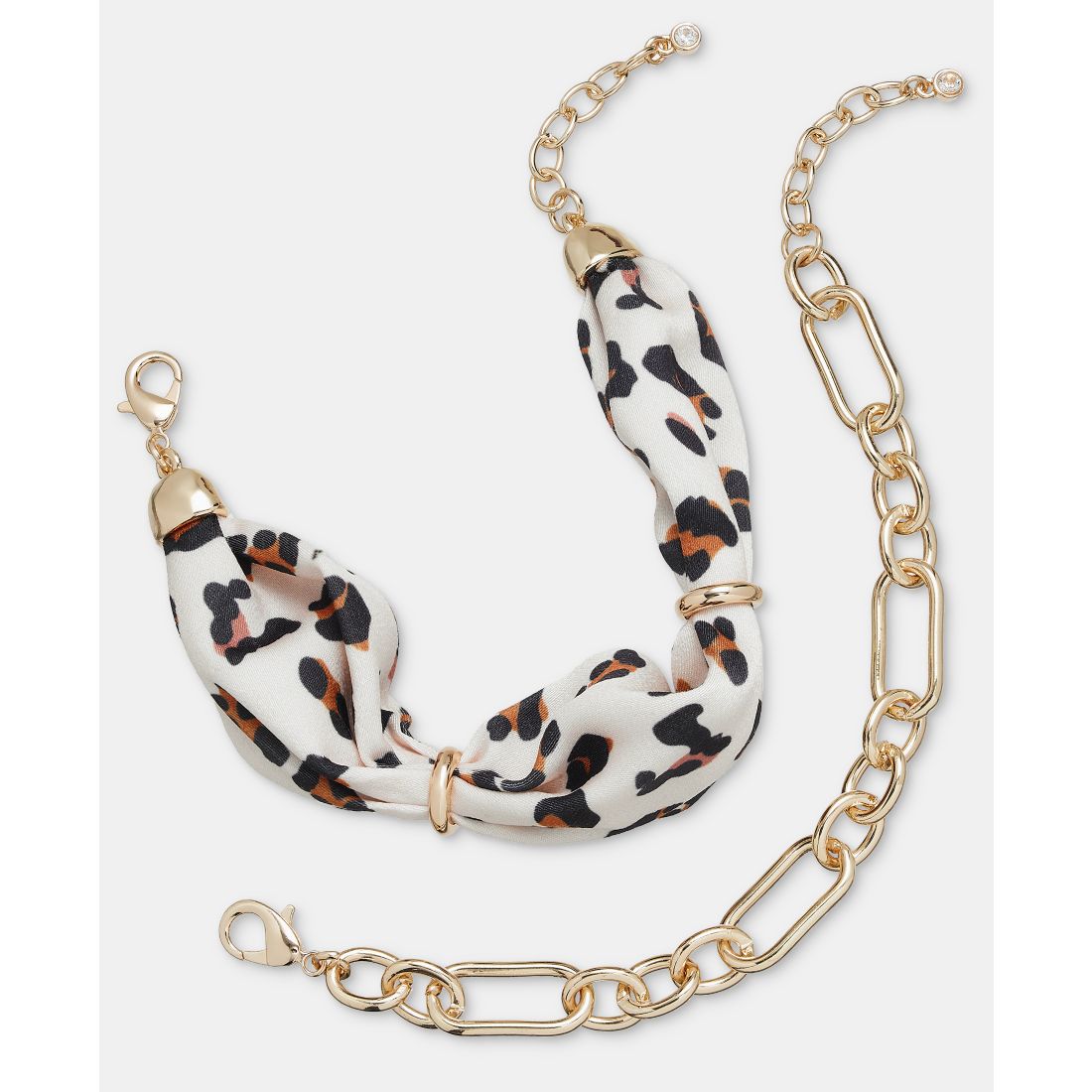 On 34th Leopard Scarf & Link Flex Bracelets, 2-Piece Set, Macy's Exclusive