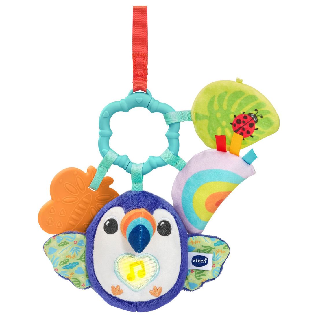Vtech Infant Take-Along Toucan Light-Up Teether Hanging Plush Toy, Ages 0+