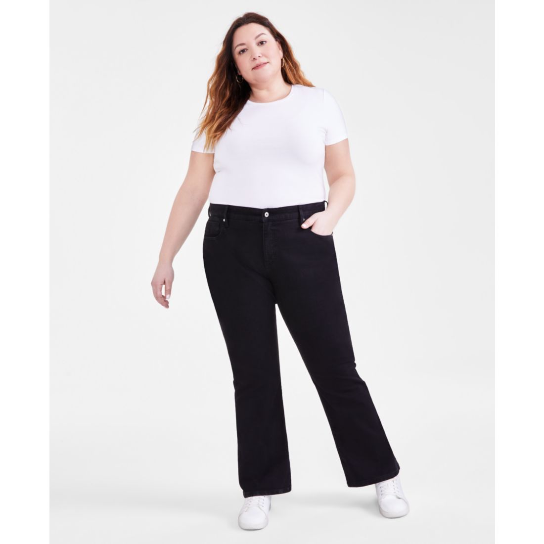 Style & Co Plus Size Mid-Rise Curvy Bootcut Jeans, Exclusively at Macy's