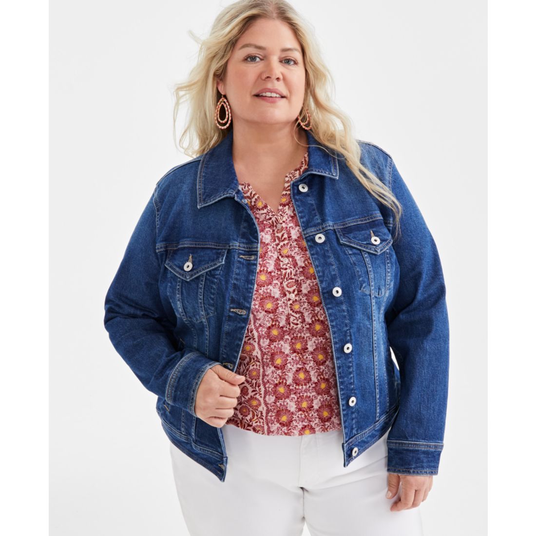 Style & Co Plus Size Classic Denim Jacket, Exclusively at Macy's