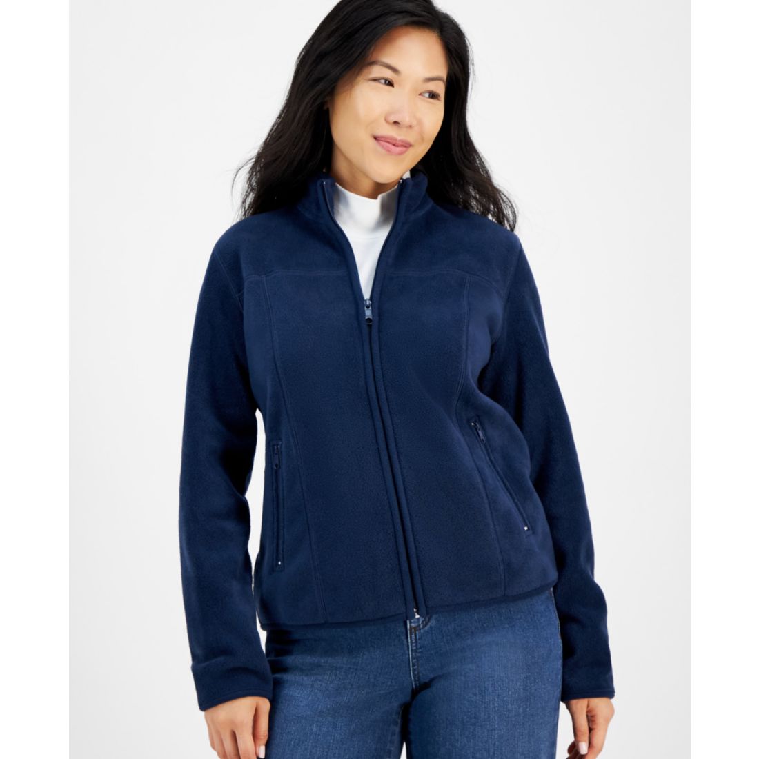 Style & Co Petite Polar Fleece Zip-Front Jacket, Created for Macy's