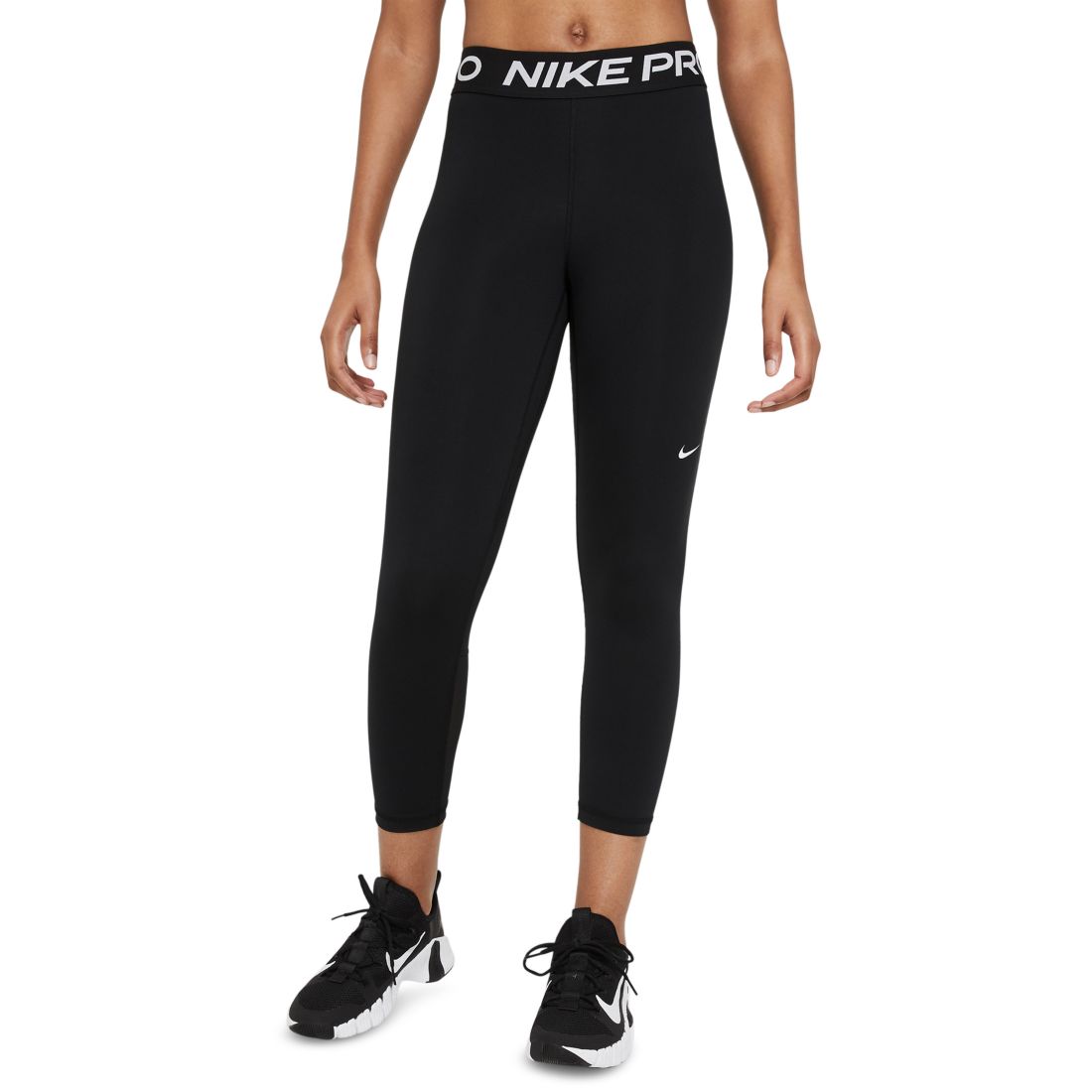 Nike Pro 365 Women's Mid-Rise Cropped Mesh Panel Leggings
