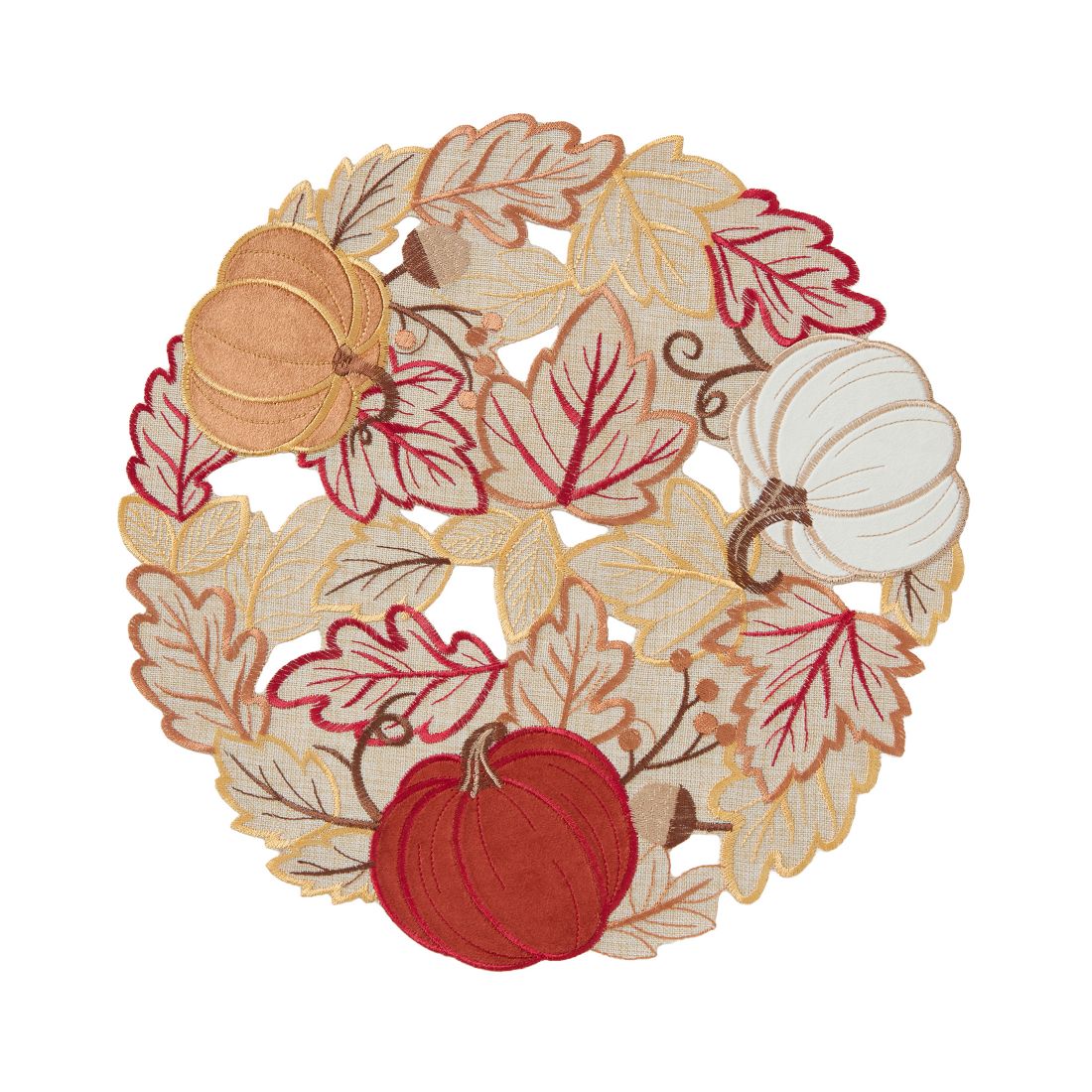 Elrene Pumpkin Picking Round Placemat, 15"