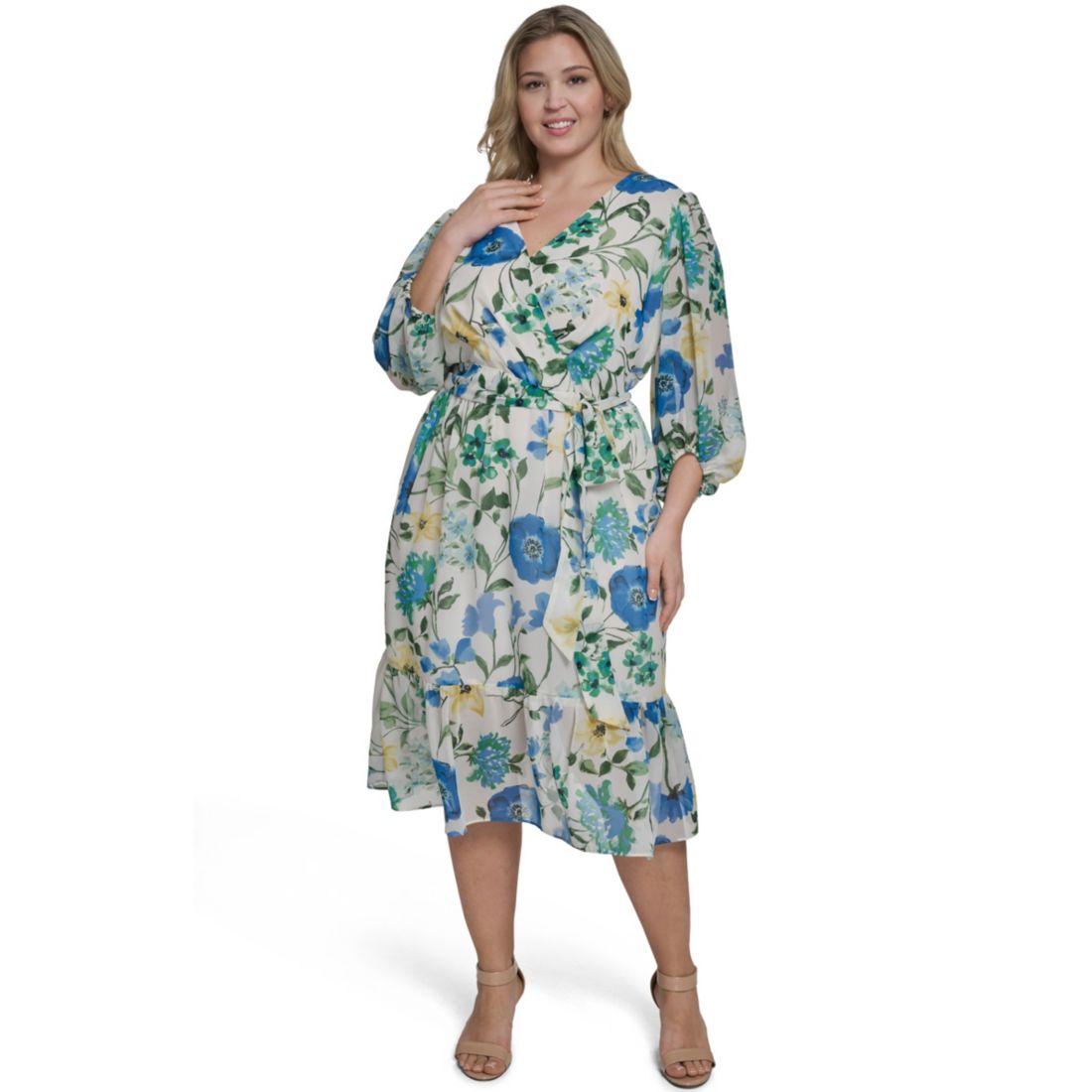 Macy*s Jessica Howard Plus Size Balloon-Sleeve Tiered Midi Dress available now at Woodfield Mall Macy*s Jessica Howard Plus Size Balloon-Sleeve Tiered Midi Dress available now at Woodfield Mall