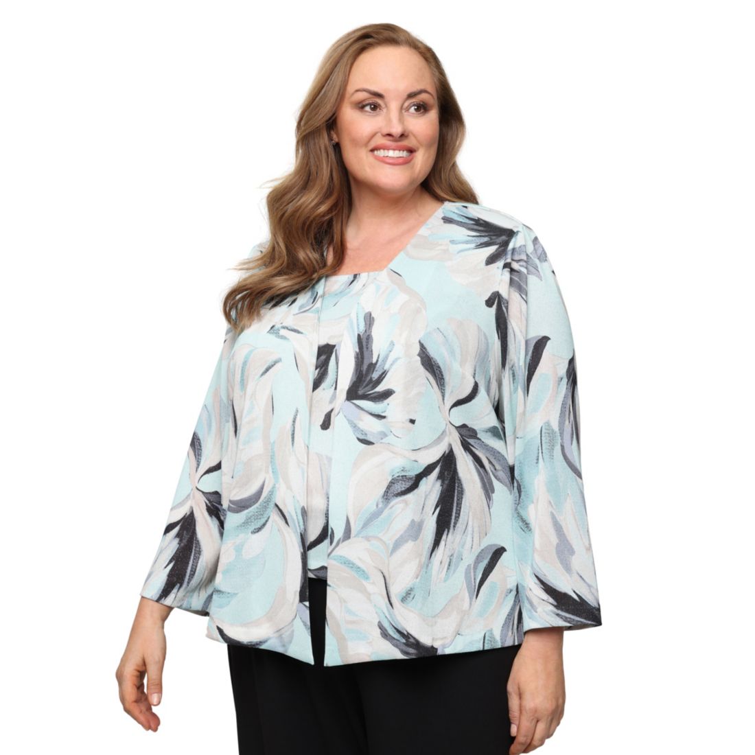 Alex Evenings Plus Size Scoop Neck Top And Jacket, 2-Piece Set