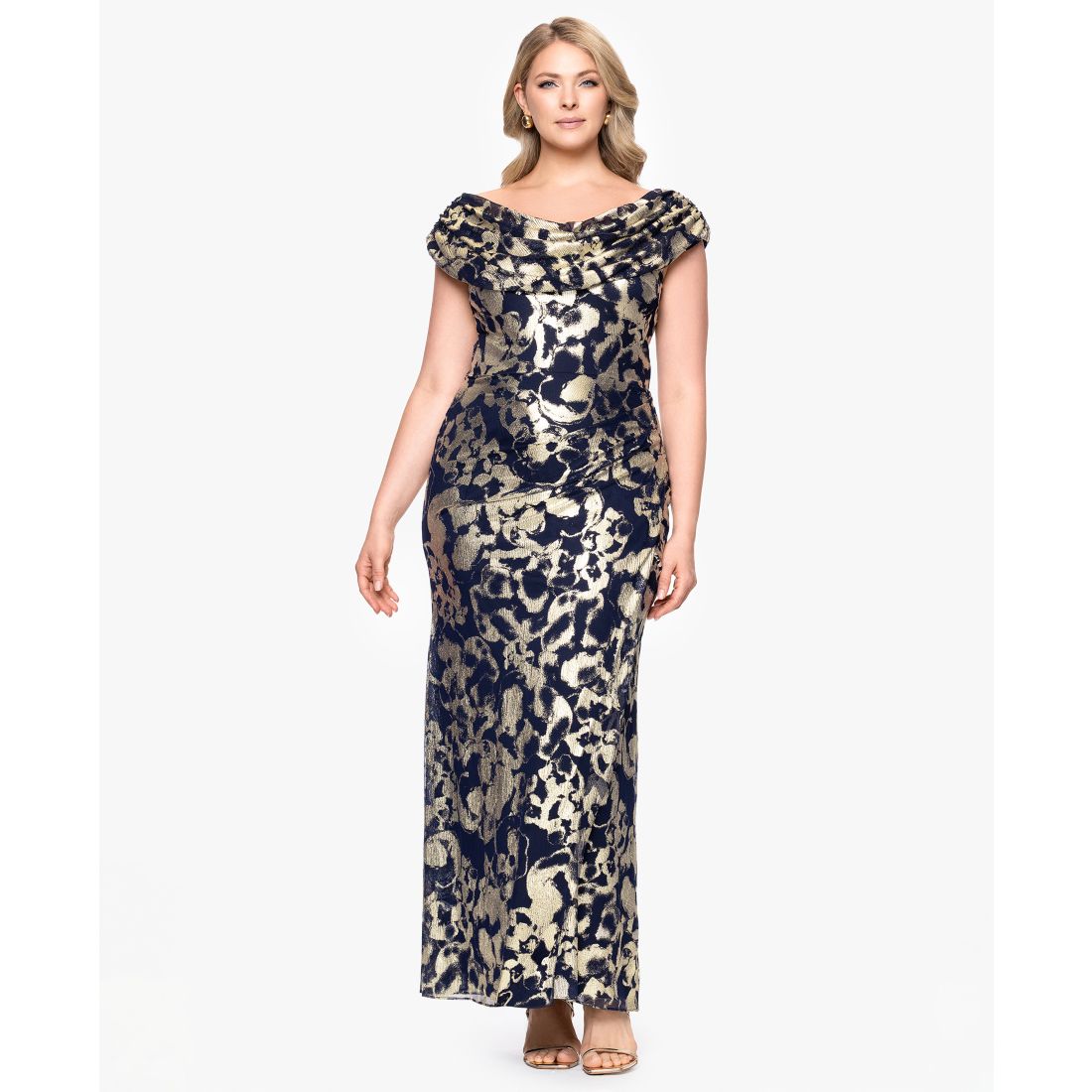 green emerald velvet dress Plus Size Luxury Gold Sequin V-Neck Evening Dress main image 1