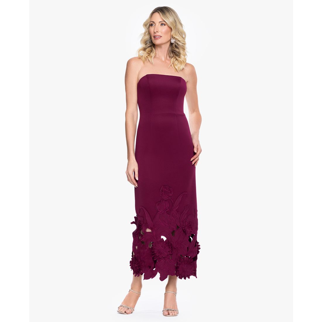 Betsy & Adam Women's Strapless Fitted Column Gown