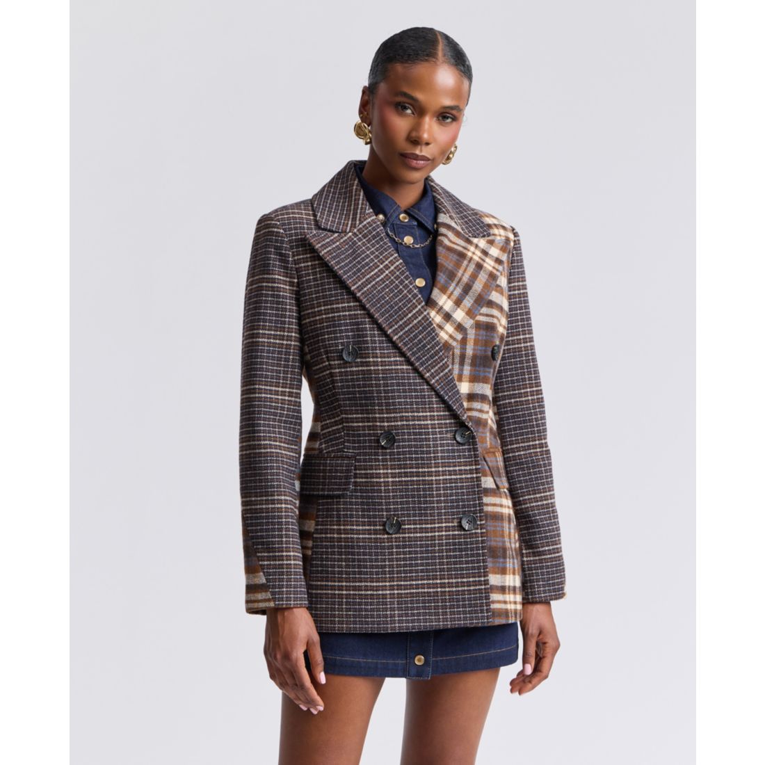 Avec Les Filles Women's Double-Breasted Blazer