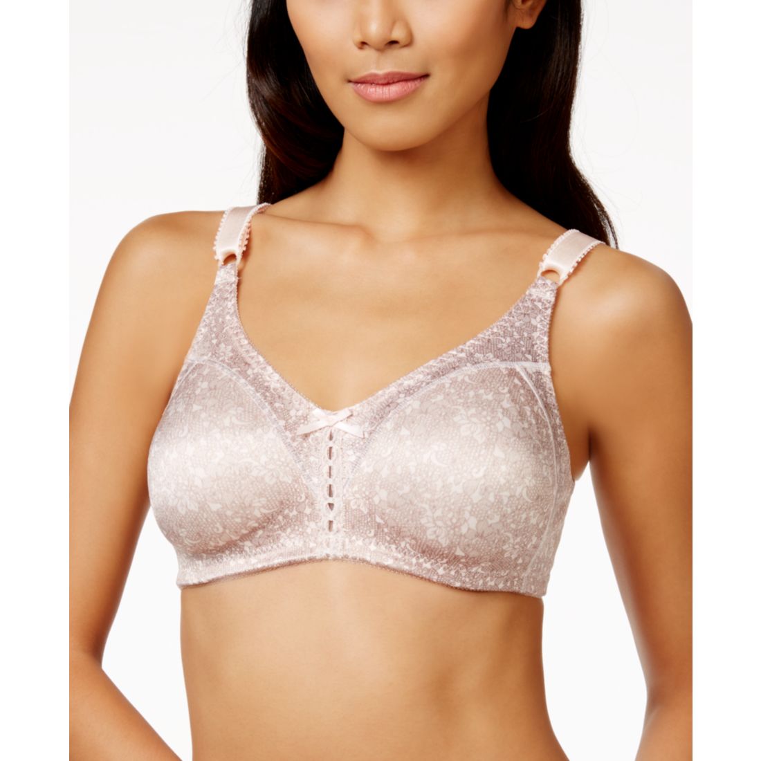 Bali Double Support Tailored Wireless Lace Up Front Bra 3820