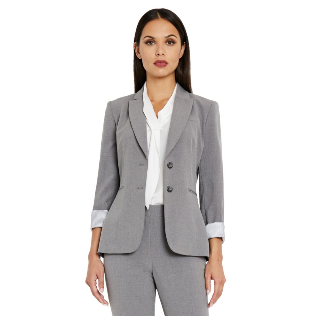 Tahari Asl Notched Two-Button Blazer