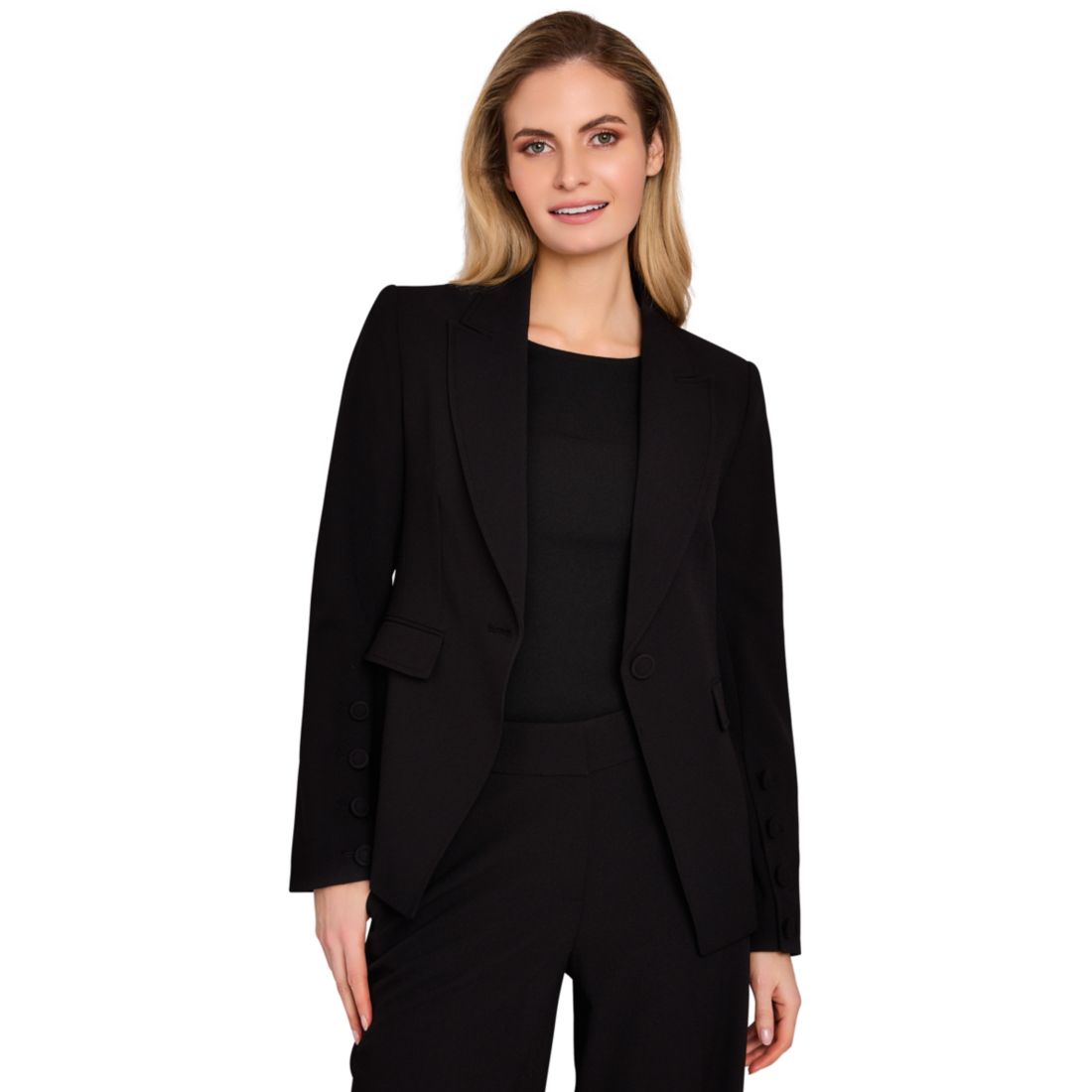 Tahari Asl Women's Peak Lapel One-Button Jacket