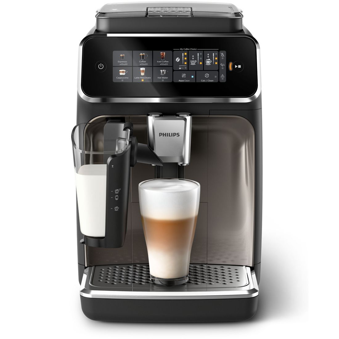 Philips 3300 Series Fully Automatic Espresso Machine with LatteGo Milk Frother - Black, Chrome theater