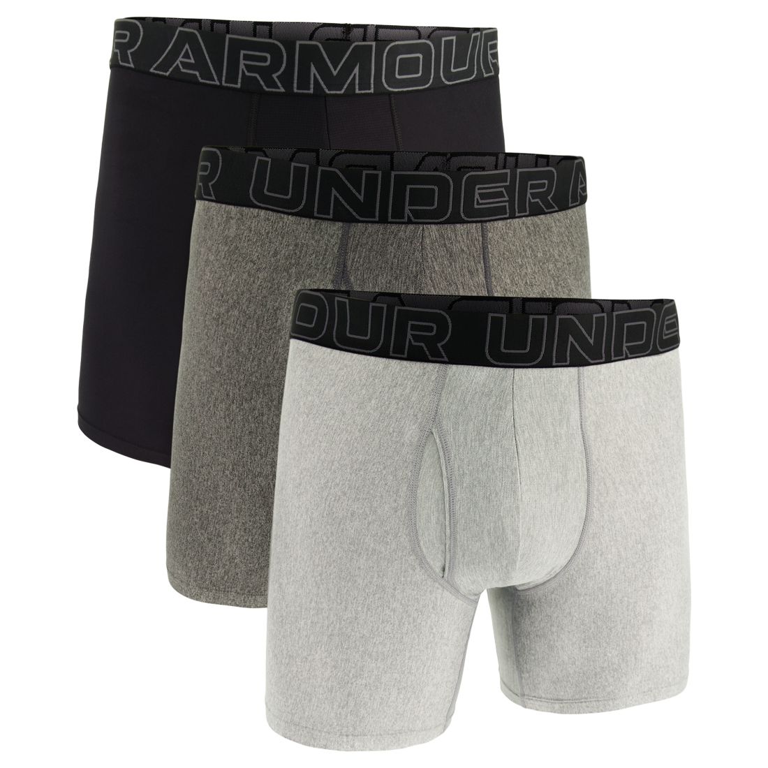 Under Armour Men's 3-Pack Performance Tech Solid 6" Boxer Briefs