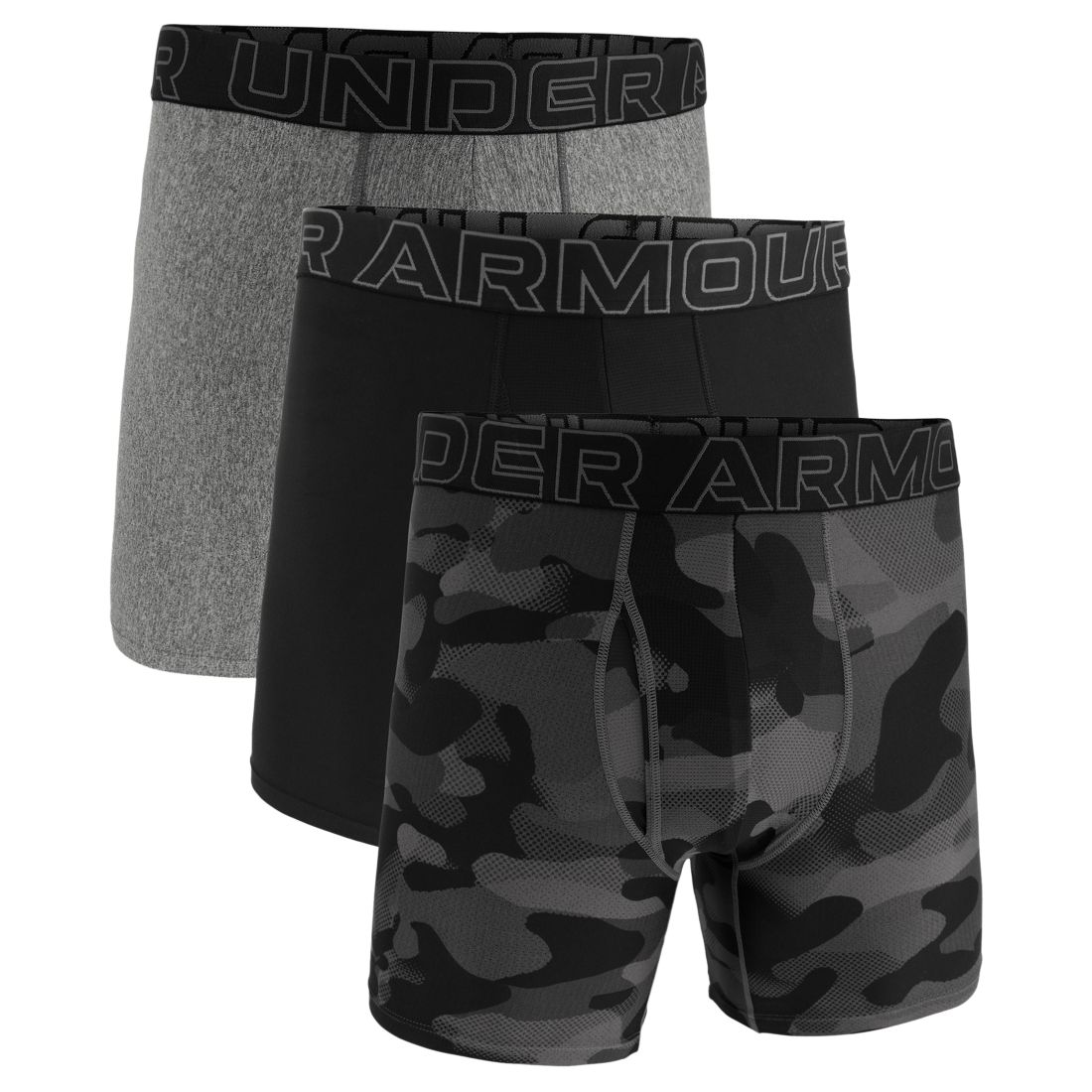 Under Armour Men's 3-Pack Performance Assorted 6" Boxer Briefs