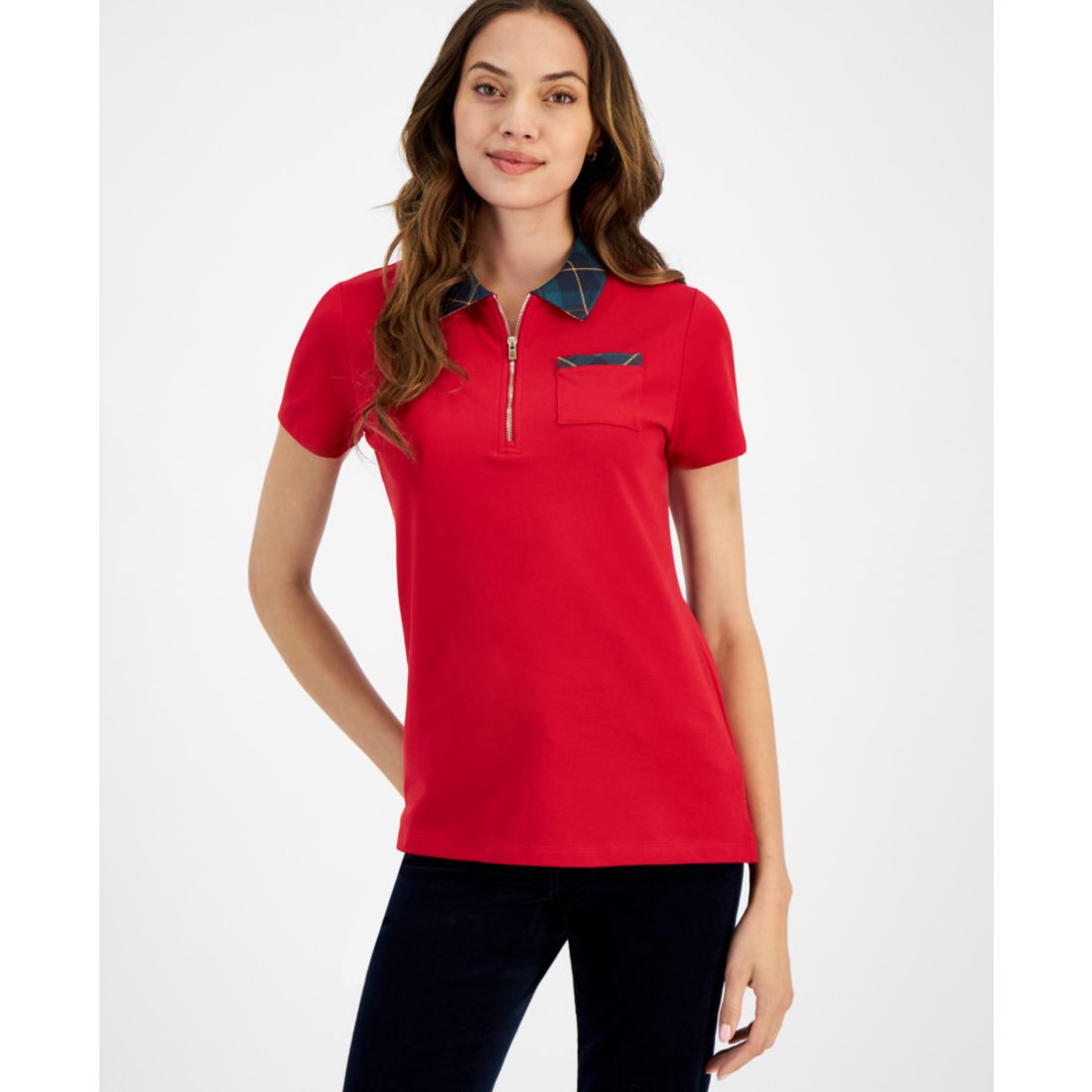 Red polo shirt tommy hilfiger online