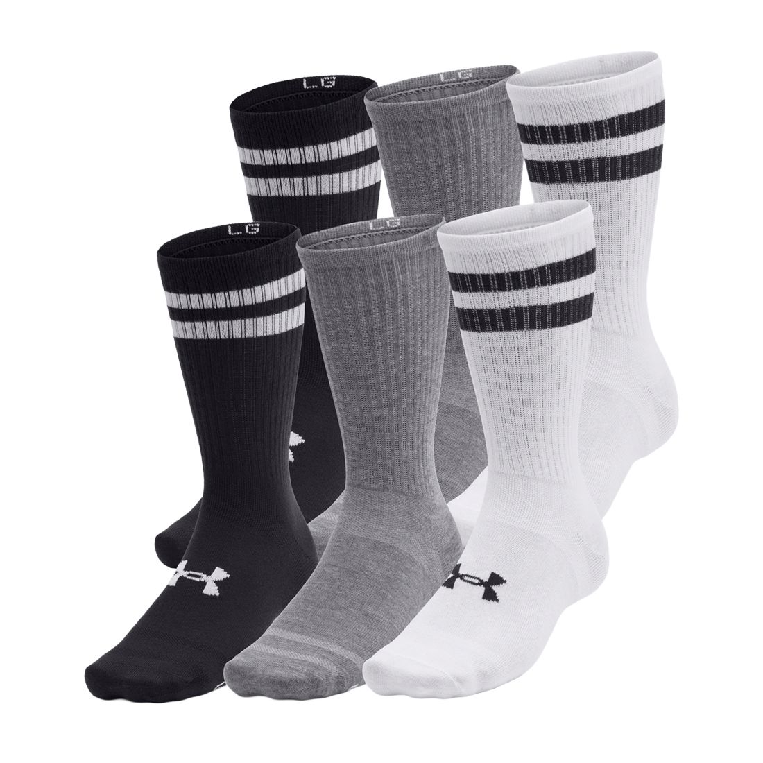 Under Armour Men's Essential Cushion 6-Pack Crew Socks
