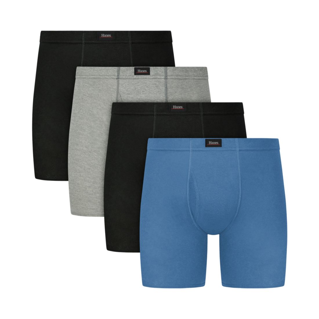 Hanes Men's Ultimate Solid Cotton Boxer Briefs, 4-Pack