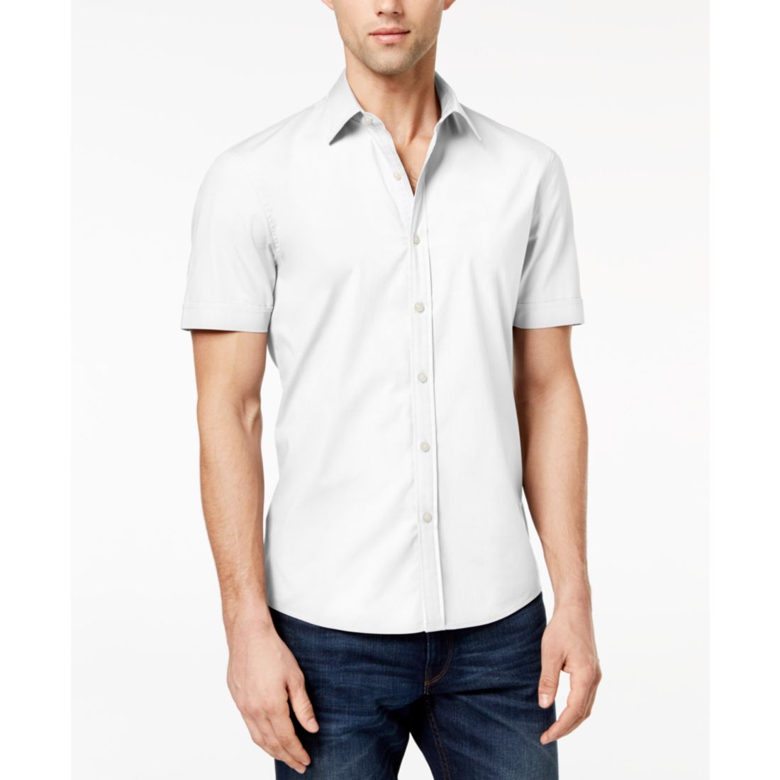 Michael Kors Men's Solid Stretch Button-Front Shirt