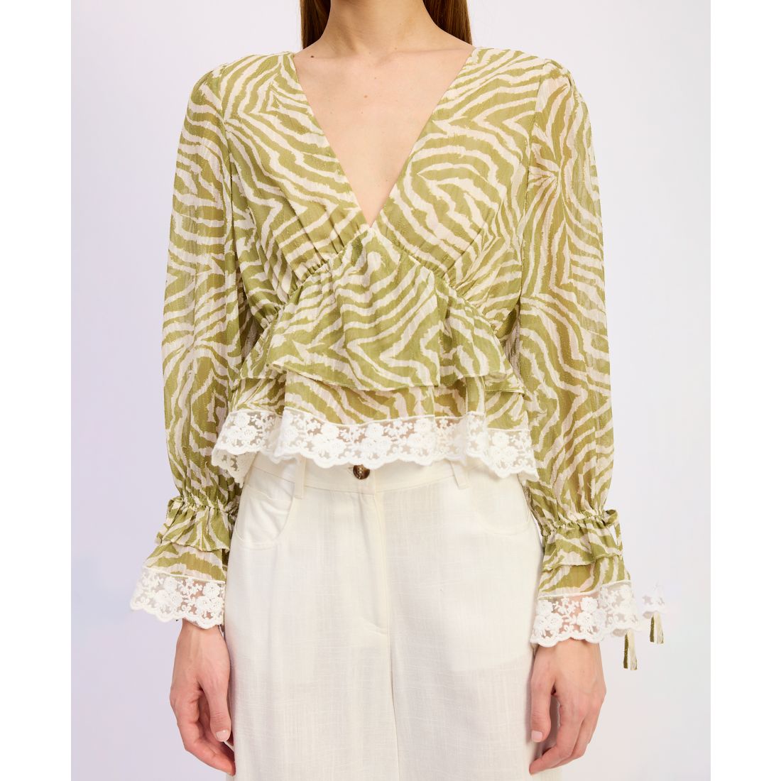 En Saison Women's V-Neck Pull-On Top