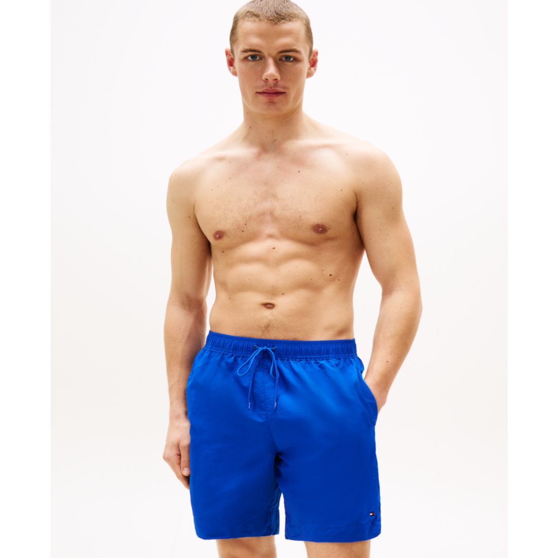 Tommy Hilfiger Men's Long Drawstring 7" Swim Trunks