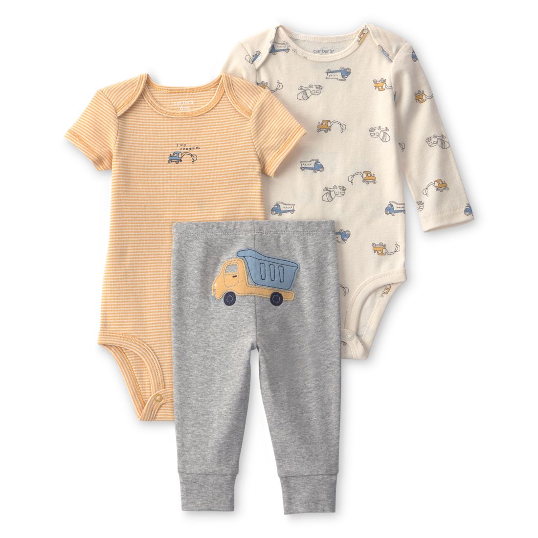 Carter's Baby Boy's Construction Bodysuit & Pant 3-Piece Set